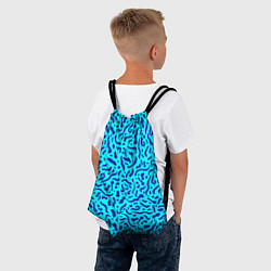 Рюкзак-мешок Неоновые синие узоры, цвет: 3D-принт — фото 2