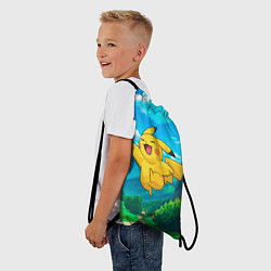 Рюкзак-мешок Радостный Пикачу в прыжке, цвет: 3D-принт — фото 2