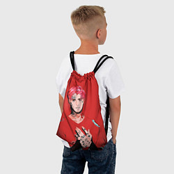 Рюкзак-мешок Red Lil Peep, цвет: 3D-принт — фото 2
