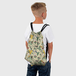 Рюкзак-мешок Зайчики с Цветочками, цвет: 3D-принт — фото 2