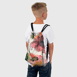 Рюкзак-мешок Акварельные маки,брызги краски, цвет: 3D-принт — фото 2