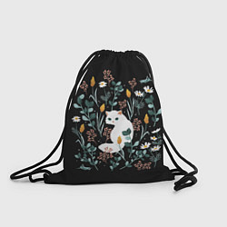 Рюкзак-мешок Кошечка среди цветов, цвет: 3D-принт