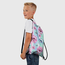 Рюкзак-мешок Акварельные фиалки, цвет: 3D-принт — фото 2