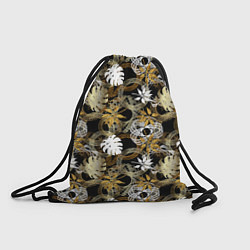 Рюкзак-мешок Листва, кружева и золото, цвет: 3D-принт