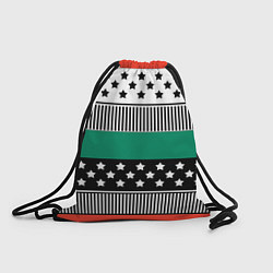 Рюкзак-мешок Полосатый звездный узор, цвет: 3D-принт
