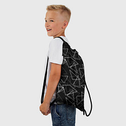 Рюкзак-мешок Черно-белый геометрический, цвет: 3D-принт — фото 2