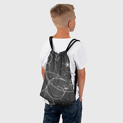 Рюкзак-мешок Узор листочки На темном Фоне, цвет: 3D-принт — фото 2