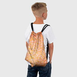 Рюкзак-мешок Оранжевая пиксель абстракция, цвет: 3D-принт — фото 2
