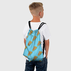 Рюкзак-мешок Пицца паттерн на голубом, цвет: 3D-принт — фото 2
