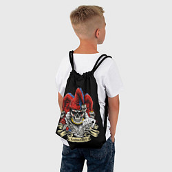 Рюкзак-мешок Шут с картами - череп, цвет: 3D-принт — фото 2