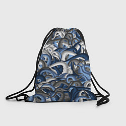 Рюкзак-мешок Синий камуфляж с щупальцами, цвет: 3D-принт