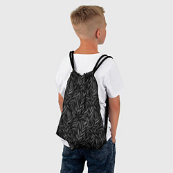 Рюкзак-мешок Растительный орнамент черно-белый, цвет: 3D-принт — фото 2