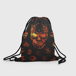 Рюкзак-мешок Огненные черепа Carbon, цвет: 3D-принт