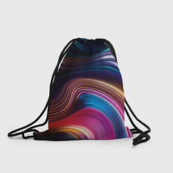 Рюкзак-мешок Цветные неоновые волны, цвет: 3D-принт