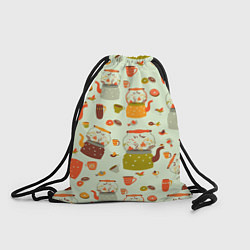 Рюкзак-мешок Осенние чаепитие, цвет: 3D-принт