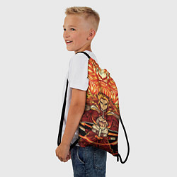 Рюкзак-мешок Пламенный столб Ренгоку Кенджуро, цвет: 3D-принт — фото 2