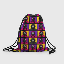 Рюкзак-мешок ИГРА В КАЛЬМАРА ОХРАНА ВЕДУЩИЙ, цвет: 3D-принт