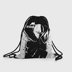 Рюкзак-мешок Черно-белый Сайтама One Punch-Man, цвет: 3D-принт