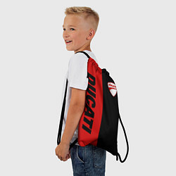 Рюкзак-мешок DUCATI BLACK RED BACKGROUND, цвет: 3D-принт — фото 2
