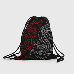 Рюкзак-мешок БЕЛО КРАСНЫЙ ДРАКОН RED WHITE DRAGON, цвет: 3D-принт