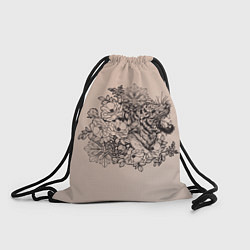 Рюкзак-мешок Татуировка тигра в цветах, цвет: 3D-принт