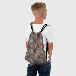 Рюкзак-мешок Вязанные лисички, цвет: 3D-принт — фото 2