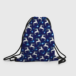 Рюкзак-мешок Новогодние олени и звезды, цвет: 3D-принт