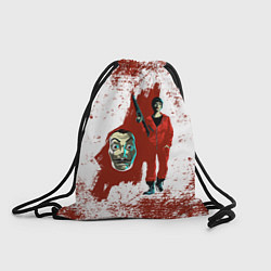 Рюкзак-мешок БУМАЖНЫЙ ДОМ КРАСКА- LA CASA DE PAPEL BELLA CIAO, цвет: 3D-принт