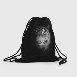 Рюкзак-мешок Тигр черно-белый соты, цвет: 3D-принт