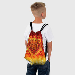 Рюкзак-мешок Огненный тигр в пламени, цвет: 3D-принт — фото 2