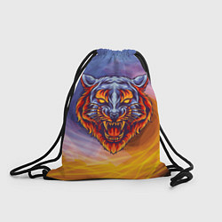 Рюкзак-мешок Тигр в водно-огненной стихии, цвет: 3D-принт