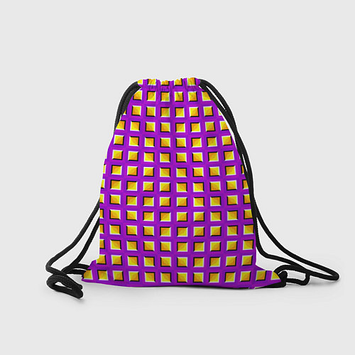 Мешок для обуви Фиолетовый Фон с Желтыми Квадратами Иллюзия Движен / 3D-принт – фото 2