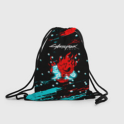 Рюкзак-мешок Cyberpunk 2077 Белый снег, цвет: 3D-принт