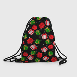 Рюкзак-мешок Новогодние паттерн подарков, цвет: 3D-принт