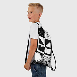 Рюкзак-мешок GEOMETRY DASH BLACK & WHITE SMILE, цвет: 3D-принт — фото 2