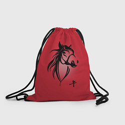 Рюкзак-мешок Огненная лошадь с иероглифом, цвет: 3D-принт