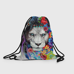 Рюкзак-мешок Лев - сильный взгляд, цвет: 3D-принт
