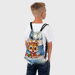 Рюкзак-мешок Маленький тигренок с рожками, цвет: 3D-принт — фото 2