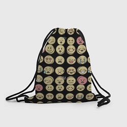Рюкзак-мешок Смайлики эмодзи паттерном, цвет: 3D-принт