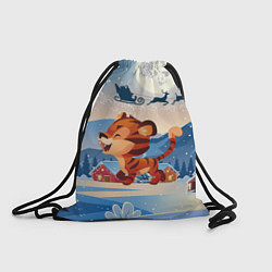 Рюкзак-мешок Гуляющий тигр 2022, цвет: 3D-принт
