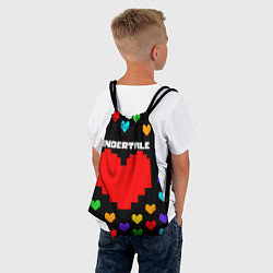 Рюкзак-мешок UNDERTALE HEART COLOR HEROES, цвет: 3D-принт — фото 2