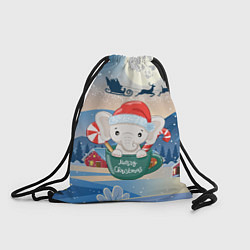 Рюкзак-мешок Маленький слоненок в кружке, цвет: 3D-принт