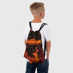 Рюкзак-мешок GENSHIN IMPACT FIRE SYMBOL ОГНЕННАЯ СТИХИЯ, цвет: 3D-принт — фото 2