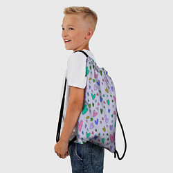 Рюкзак-мешок Сиреневые сердечки, цвет: 3D-принт — фото 2
