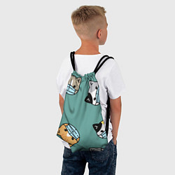 Рюкзак-мешок Котейки в масках, цвет: 3D-принт — фото 2