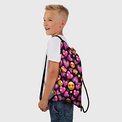 Рюкзак-мешок Эмодзи сердечки, цвет: 3D-принт — фото 2