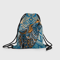 Рюкзак-мешок Синий волк в графике, цвет: 3D-принт