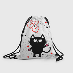 Рюкзак-мешок Влюблённый котик Cat Love, цвет: 3D-принт