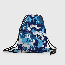 Рюкзак-мешок Сине-бело-голубой камуфляж, цвет: 3D-принт