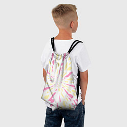 Рюкзак-мешок Розовый с желтым принт тай-дай, цвет: 3D-принт — фото 2